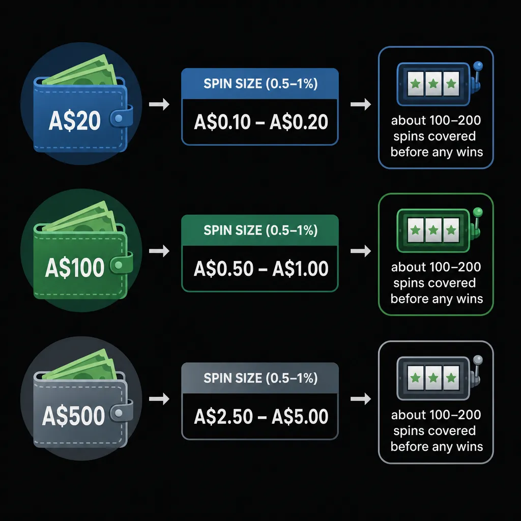 Bankroll sizes compared with suggested pokies spin amounts