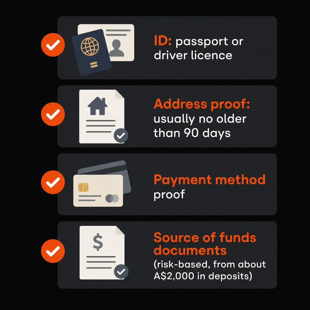 Checklist of KYC documents needed for withdrawal verification
