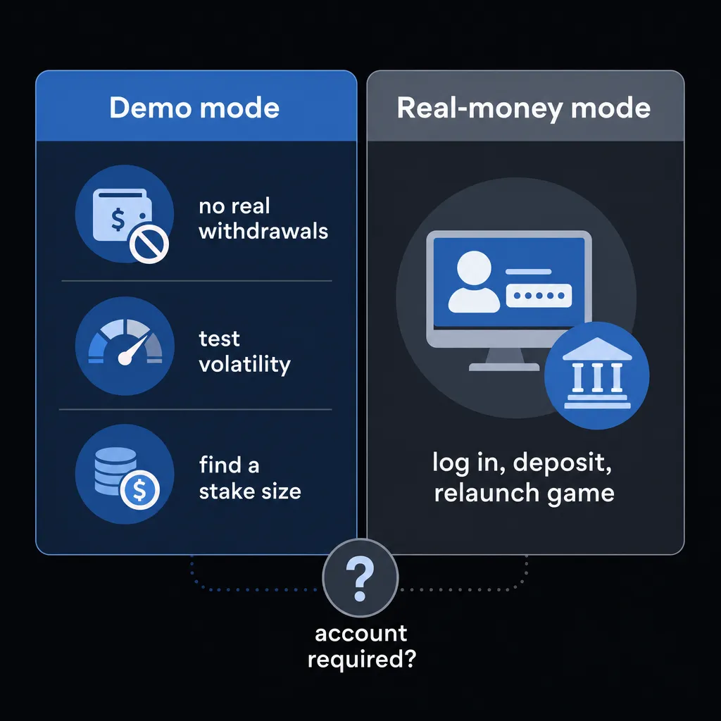 Comparison of demo mode and real-money pokies play