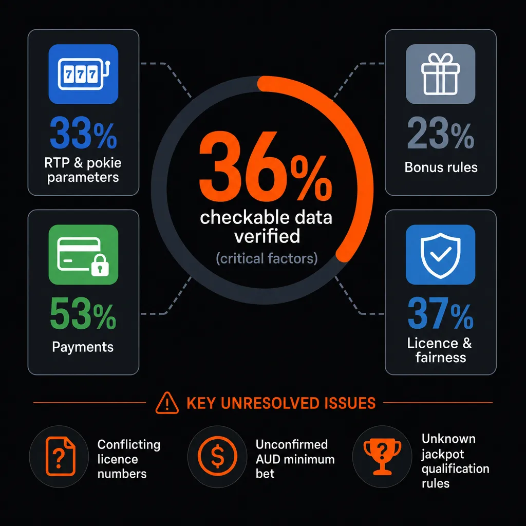 Overall 36 percent data verification summary for critical factors